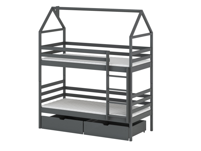 Dviaukštė vaikiška lova su stalčiais ALEX 80x180 9 Dviaukštė vaikiška lova su stalčiais ALEX 80x180 9