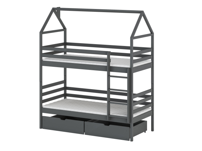 Dviaukštė vaikiška lova su stalčiais ALEX 80x200 9