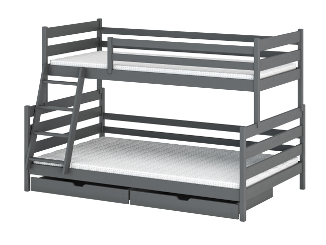 Dviaukštė vaikiška lova su stalčiais FAMI 90x200/120x200 3