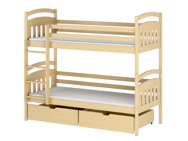 Dviaukštė vaikiška lova su stalčiais GABI 90x190 10