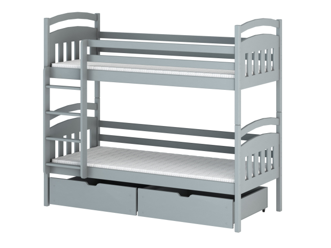 Dviaukštė vaikiška lova su stalčiais GABI 90x200 9
