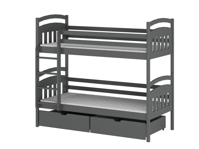 Dviaukštė vaikiška lova su stalčiais GABI 90x200 8