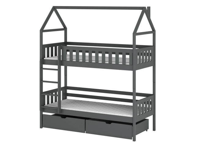 Dviaukštė vaikiška lova su stalčiais GAJA 80x180 10