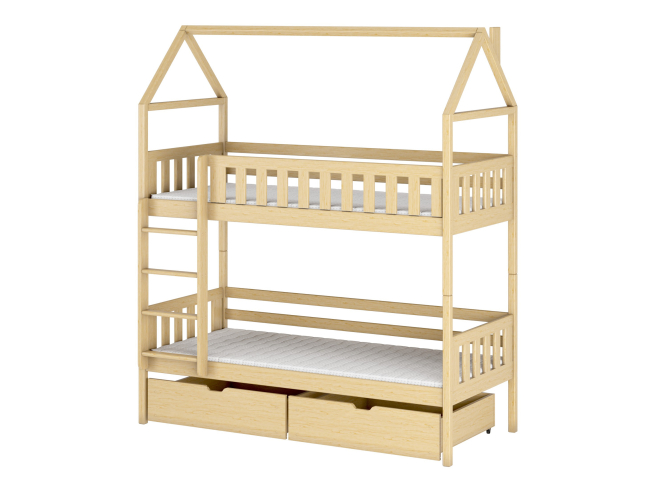 Dviaukštė vaikiška lova su stalčiais GAJA 80x200 12