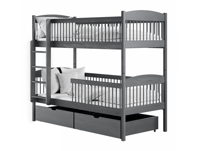 Dviaukštė vaikiška lova su stalčiais LUNA 80x180 5