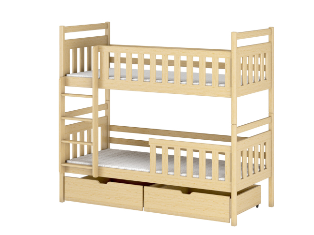 Dviaukštė vaikiška lova su stalčiais MONIKA 80x200 15