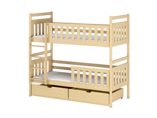 Dviaukštė vaikiška lova su stalčiais MONIKA 90x200 15