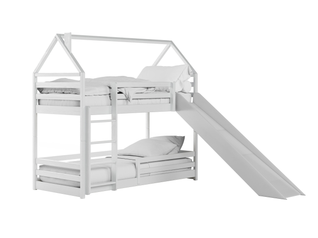 Dviaukštė vaikiška lova su čiuožykla PLAY 80x180 5