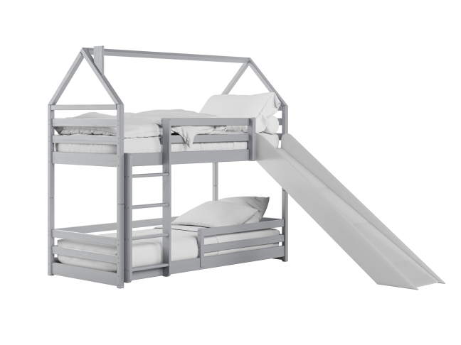 Dviaukštė vaikiška lova su čiuožykla PLAY 80x180 7 Dviaukštė vaikiška lova su čiuožykla PLAY 80x180 7