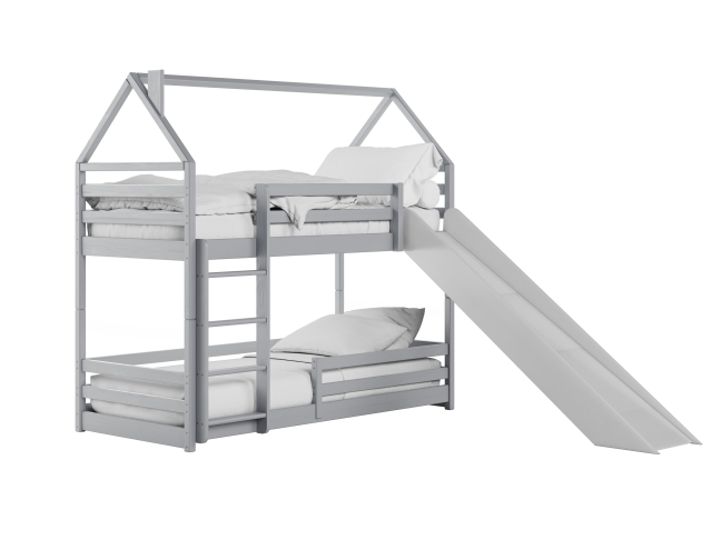 Dviaukštė vaikiška lova su čiuožykla PLAY 80x200 7