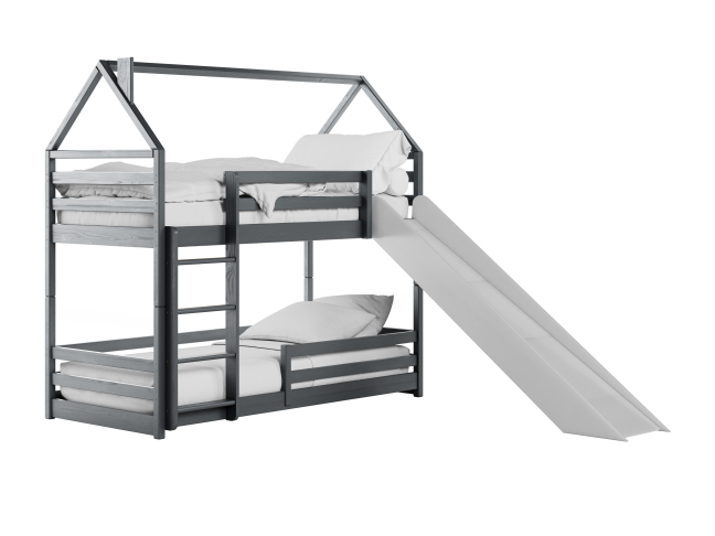 Dviaukštė vaikiška lova su čiuožykla PLAY 90x200 6