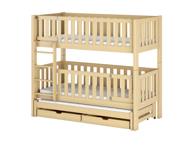 Trivietė vaikiška lova su stalčiais AGATHA 80x180 8 Trivietė vaikiška lova su stalčiais AGATHA 80x180 8