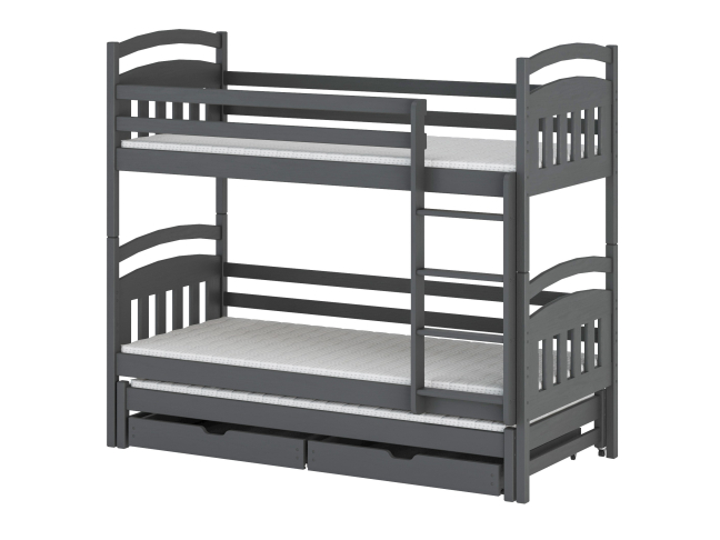 Trivietė vaikiška lova su stalčiais ALAN 80x200 8 Trivietė vaikiška lova su stalčiais ALAN 80x200 8