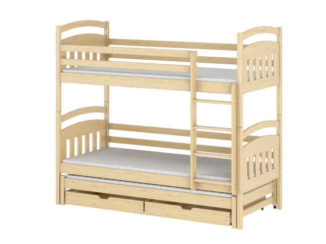 Trivietė vaikiška lova su stalčiais ALAN 90x190 10 Trivietė vaikiška lova su stalčiais ALAN 90x190 10