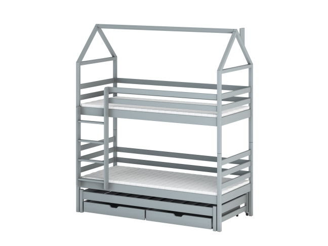 Trivietė vaikiška lova su stalčiais DALIA 80x160 10