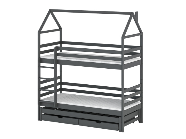 Trivietė vaikiška lova su stalčiais DALIA 90x200 9