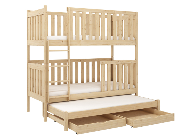 Trivietė vaikiška lova su stalčiais EMILKA 90x190 11