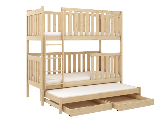 Trivietė vaikiška lova su stalčiais EMILKA 90x200 11 Trivietė vaikiška lova su stalčiais EMILKA 90x200 11