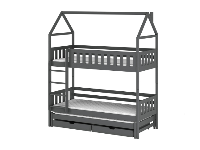 Trivietė vaikiška lova su stalčiais IGA 80x160 9