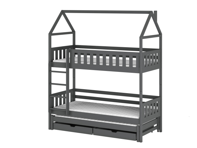 Trivietė vaikiška lova su stalčiais IGA 80x200 9