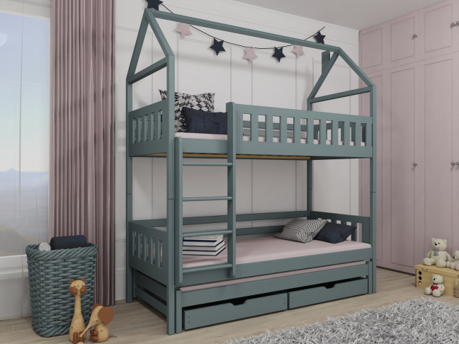 Trivietė vaikiška lova su stalčiais IGA 90x190 10