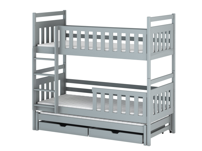 Trivietė vaikiška lova su stalčiais KLARA 80x160 11