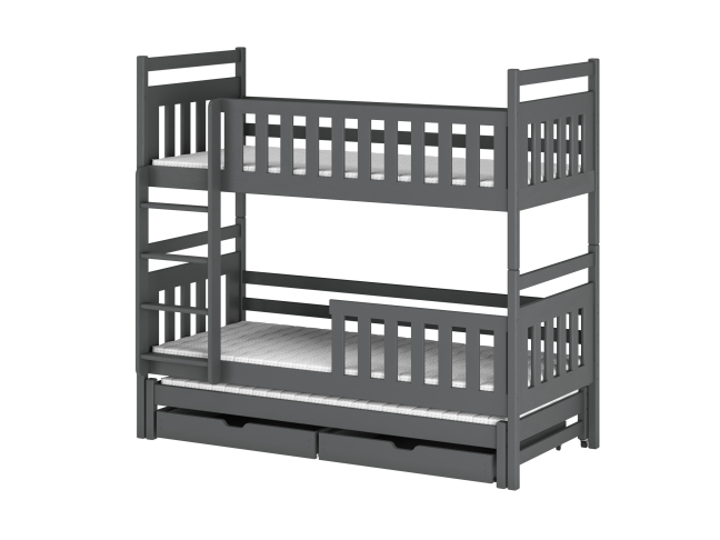 Trivietė vaikiška lova su stalčiais KLARA 80x160 10