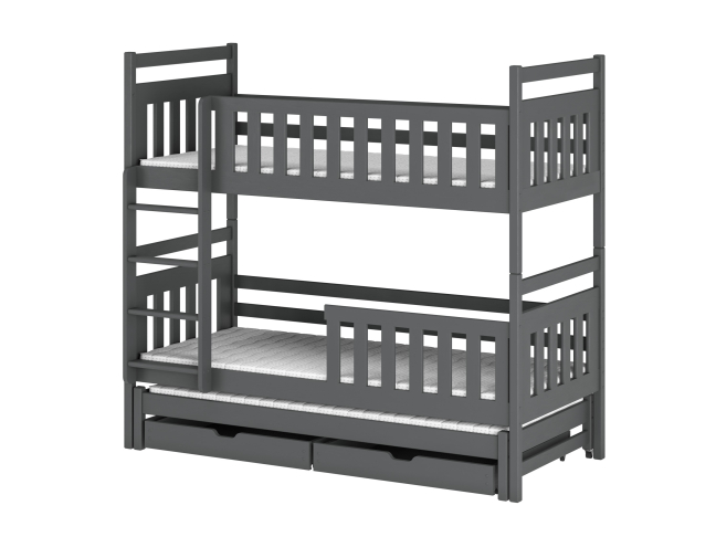 Trivietė vaikiška lova su stalčiais KLARA 80x180 10 Trivietė vaikiška lova su stalčiais KLARA 80x180 10