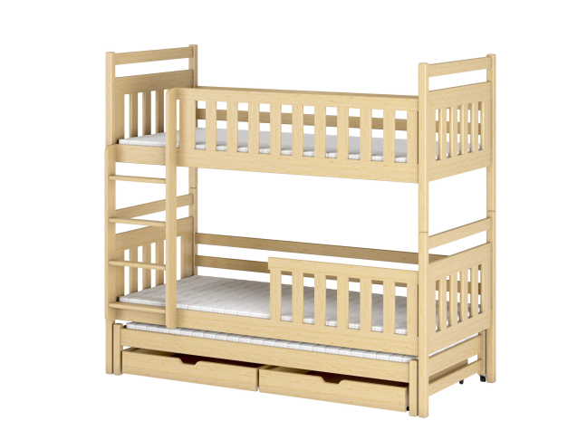 Trivietė vaikiška lova su stalčiais KLARA 80x180 12