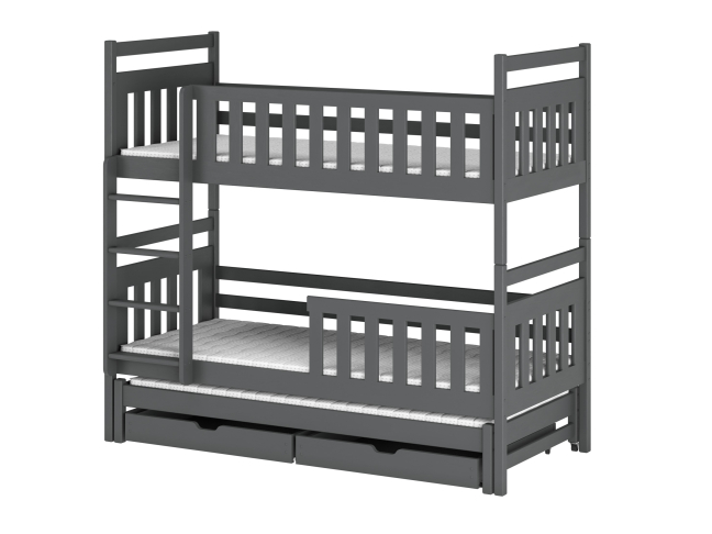 Trivietė vaikiška lova su stalčiais KLARA 80x200 10 Trivietė vaikiška lova su stalčiais KLARA 80x200 10