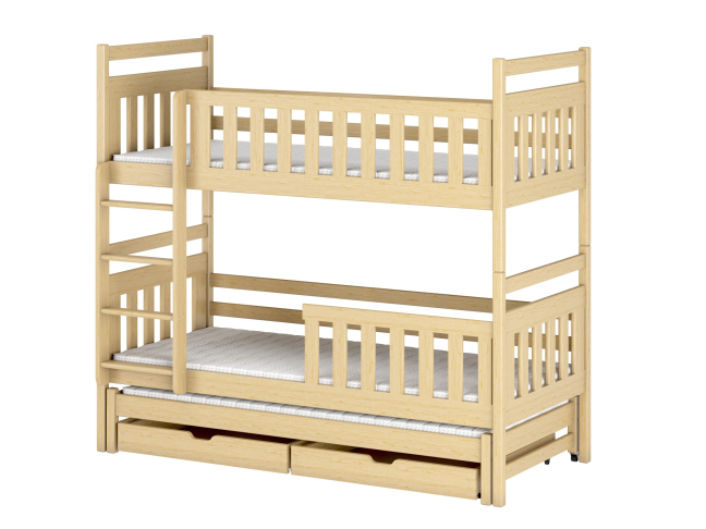 Trivietė vaikiška lova su stalčiais KLARA 80x200 12