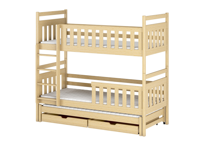 Trivietė vaikiška lova su stalčiais KLARA 90x200 12