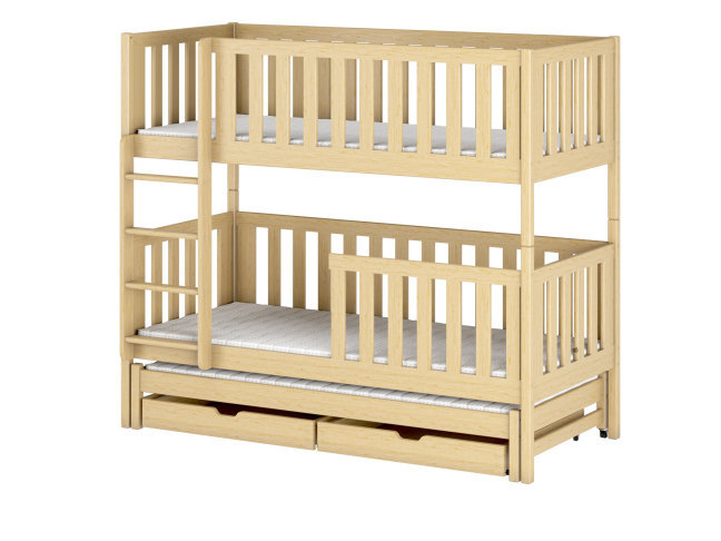 Trivietė vaikiška lova su stalčiais LEA 80x200 11