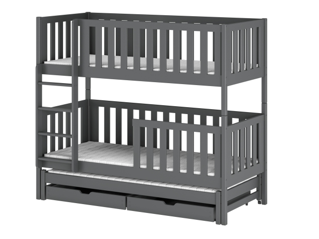 Trivietė vaikiška lova su stalčiais LEA 90x190 9