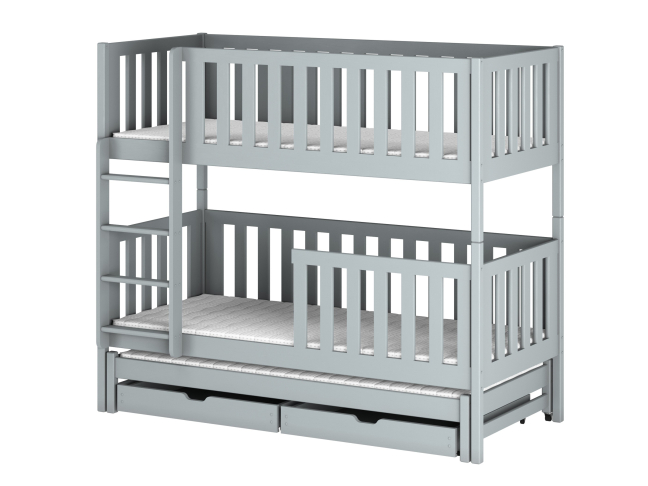 Trivietė vaikiška lova su stalčiais LEA 90x200 10