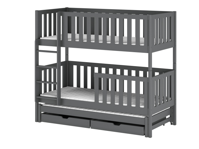 Trivietė vaikiška lova su stalčiais LEA 90x200 9