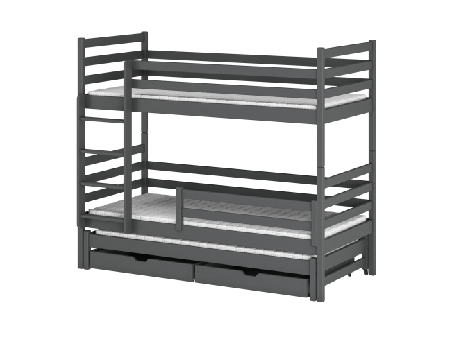 Trivietė vaikiška lova su stalčiais LUK 80x180 10 Trivietė vaikiška lova su stalčiais LUK 80x180 10