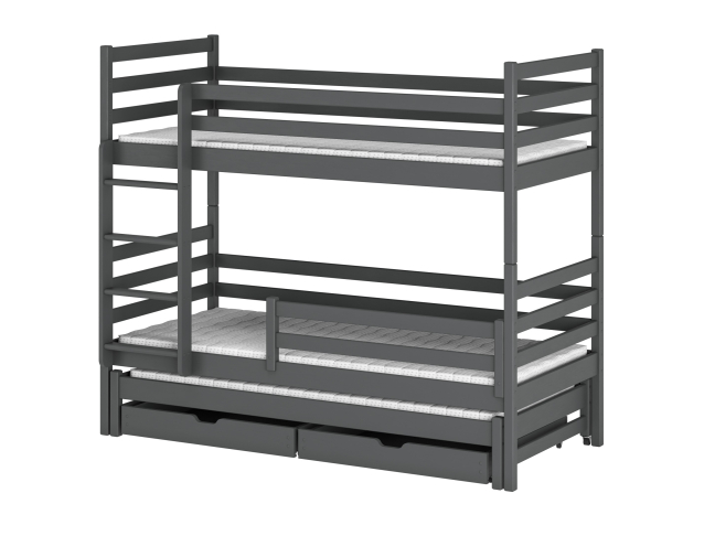 Trivietė vaikiška lova su stalčiais LUK 80x200 9