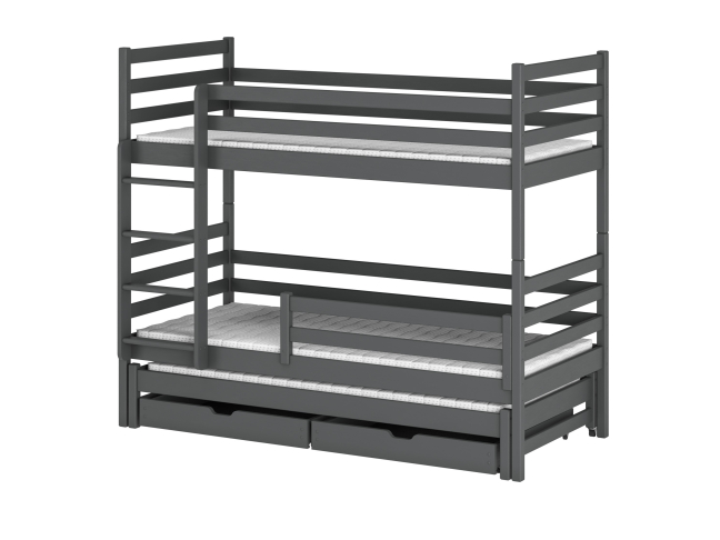 Trivietė vaikiška lova su stalčiais LUK 90x190 10 Trivietė vaikiška lova su stalčiais LUK 90x190 10