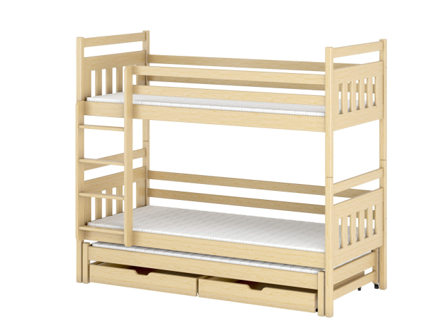 Trivietė vaikiška lova su stalčiais SEWERYN 80x160 10