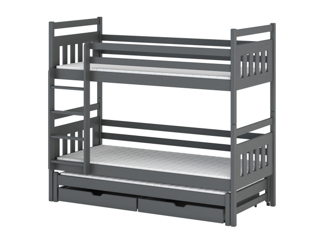 Trivietė vaikiška lova su stalčiais SEWERYN 80x180 8 Trivietė vaikiška lova su stalčiais SEWERYN 80x180 8