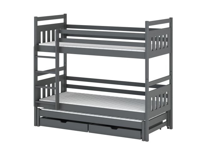 Trivietė vaikiška lova su stalčiais SEWERYN 80x200 8