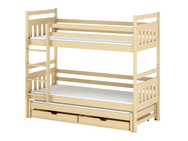 Trivietė vaikiška lova su stalčiais SEWERYN 80x200 10 Trivietė vaikiška lova su stalčiais SEWERYN 80x200 10