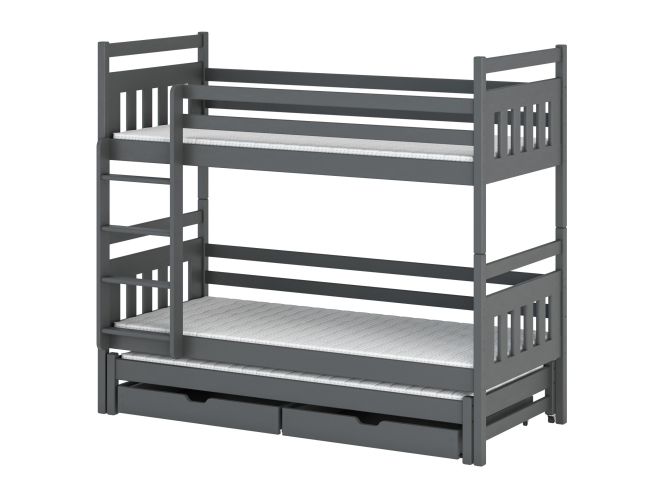 Trivietė vaikiška lova su stalčiais SEWERYN 90x190 8 Trivietė vaikiška lova su stalčiais SEWERYN 90x190 8