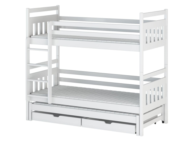 Trivietė vaikiška lova su stalčiais SEWERYN 90x200 7 Trivietė vaikiška lova su stalčiais SEWERYN 90x200 7