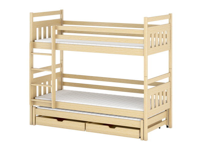 Trivietė vaikiška lova su stalčiais SEWERYN 90x200 10 Trivietė vaikiška lova su stalčiais SEWERYN 90x200 10