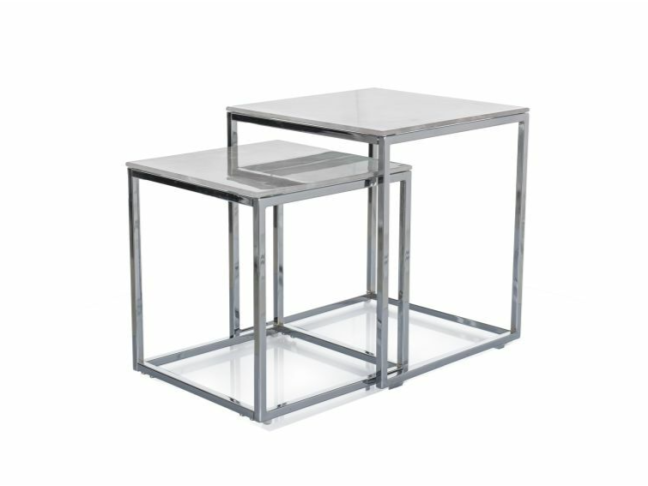 Stiklinis kavos staliukų rinkinys GLORIA II 5 Stiklinis kavos staliukų rinkinys GLORIA II 5