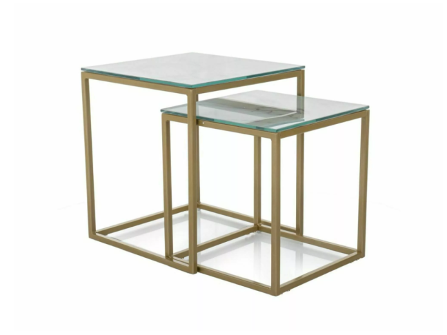 Stiklinis kavos staliukų rinkinys GLORIA II 4 Stiklinis kavos staliukų rinkinys GLORIA II 4