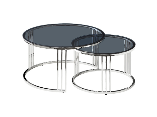 Stiklinis kavos staliukų rinkinys VIENNA 2 Stiklinis kavos staliukų rinkinys VIENNA 2
