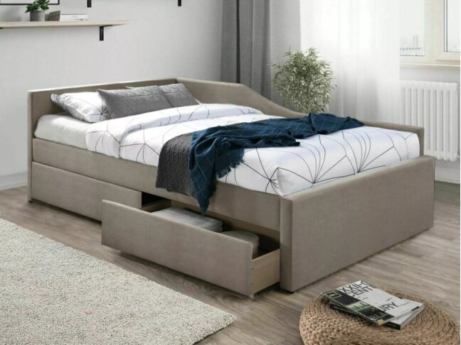 Lova su stalčiais ELIOT 120 VELVET 2